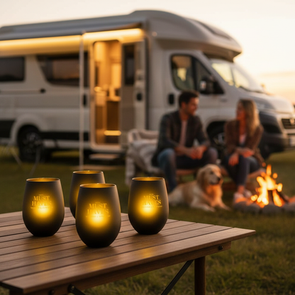 Elegantes Windlicht mit goldener Innenseite *