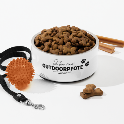 „Ich bin eine Outdoorpfote“ Rutschfester Edelstahl-Napf – doppelwandig für Hunde & Katzen *